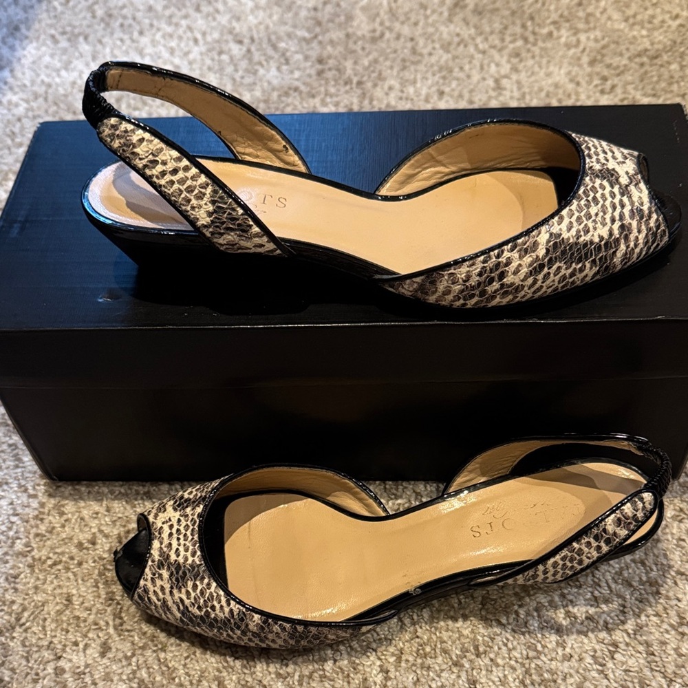 Talbot’s Snake Print Slingback shoes